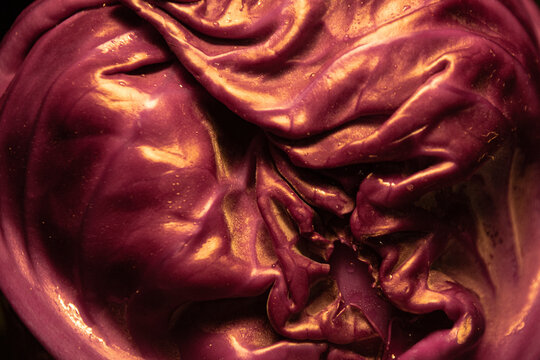 Repolho roxo em close-up macro