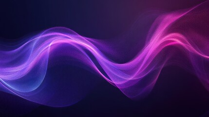 Fototapeta premium Abstract background with flowing purple lines on a dark background. The purple texture creates a dynamic, wavy effect. Minimal abstract wavy gradient vector background