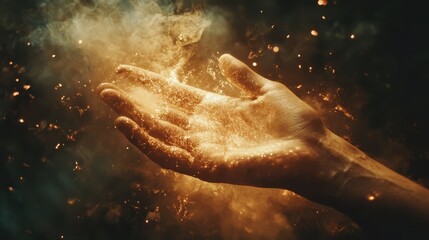 Fototapeta premium Light hand fireworks astronomy.