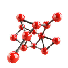 Fototapeta premium 3D Red Molecule isolate on transparency background