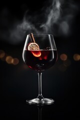 Festive glass of steaming mulled wine infused with aromatic spices, perfect for winter gatherings