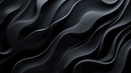 Obraz premium Elegant 3d abstract sleek wavy background with smooth flowing waves and modern monochrome gradient pattern for luxury wallpaper design and digital art texture concept