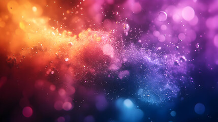 Fototapeta premium Abstract Background with Colorful Bokeh and Floating Particles