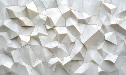An intricate geometric crystal-like pattern with white clean lines promoting a sense of order and precision