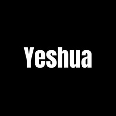 Yeshua text on back background with white text 
