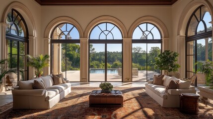 Intricate arch doorways reveal exquisite craftsmanship, elegantly framed against a pristine backdrop.