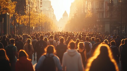 Obraz premium Backgrounds walking crowd togetherness.