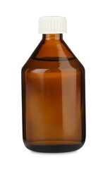 Medical bottle with medicine isolated on white