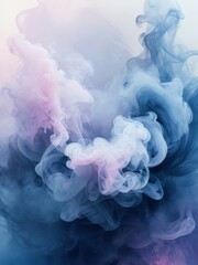 Fototapeta premium Abstract blue and white fluid oil painting with swirling patterns