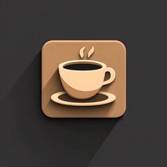 Obraz premium Simple cup of hot beverage Coffee Caffeine Lover Icon Symbol