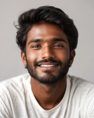 Obraz premium Portrait of a Young Indian man with a little smile, Isolated on transparent background