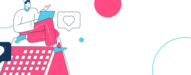 Flat vector illustration of business people operating work scene
