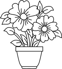 Sketch of flowers in pots