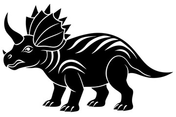  Dinosaur Styracosaurus on the white background vector art illustration