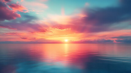 Fototapeta premium Vibrant Sunset Over the Ocean