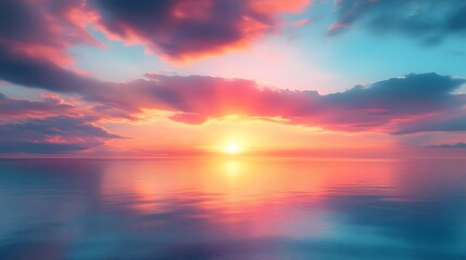 Fototapeta premium Vibrant Sunset Over the Ocean