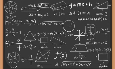 formulas on blackboard background © RismiL25