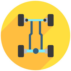 Axle rounded flat icon. use for modern concept, print, UI, UX kit, web and app development. Vector EPS 10, related to car service, auto garage, car spare part.