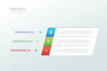Infographic 3 options design elements for your business data. Vector Illustration.