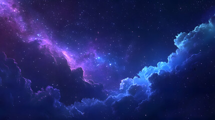 Fototapeta premium Majestic Milky Way galaxy glowing in a night sky filled with endless stars. Celestial landscape concept