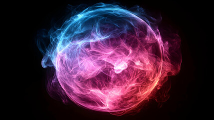 Naklejka premium Abstract Background with Bright Pink and Blue Swirling Smoke