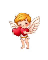 Cute little Cupid on transparent background image