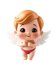 Cute little Cupid on transparent background image
