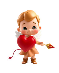 Cute little Cupid on transparent background image