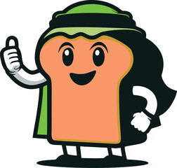 Arabian bread mascot vector illustration 
