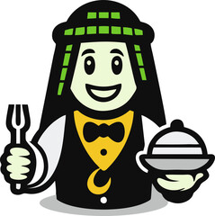 arabian restaurant mascot vector illustration 