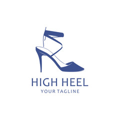  High heels Logo Design Vector Template. Fashion and Feminine logo design template.
