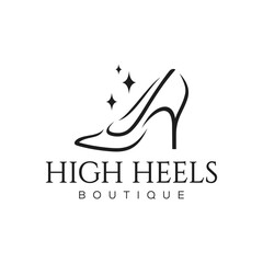  High heels Logo Design Vector Template. Fashion and Feminine logo design template.