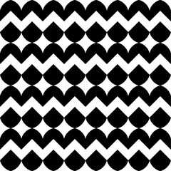 Seamless pattern with geometric motifs in black and white. Vector illustration.