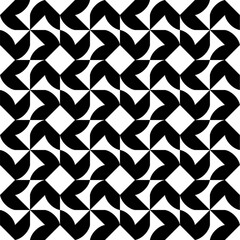 Seamless pattern with geometric motifs in black and white. Vector illustration.