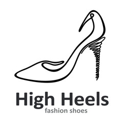  High heels Logo Design Vector Template. Fashion and Feminine logo design template.