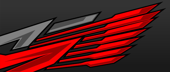 Abstract stripe racing background designs for wrap cargo van, race car, pickup truck, adventure vehicle. Car wrap design vector