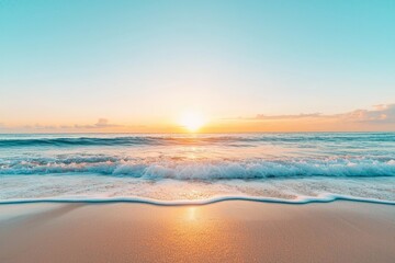 Obraz premium A Person Engaged in Sunrise Meditation to Aid Recovery from Insomnia and Fatigue by the Seashore on a Tranquil Morning