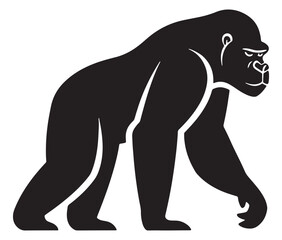 Obraz premium Cartoon gorilla silhouette icon, a minimal and gorilla vector silhouette