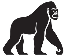 Obraz premium Cartoon gorilla silhouette icon, a minimal and gorilla vector silhouette
