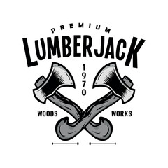 Lumberjack Vintage Logo Template. Vector illustration