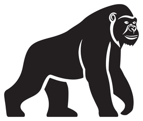 Obraz premium Cartoon gorilla silhouette icon, a minimal and gorilla vector silhouette