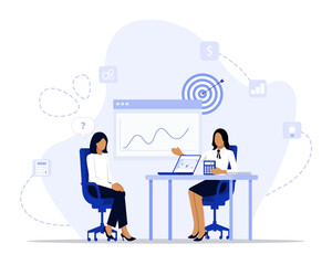 Strategic consulting concept illustration. Suitable for landing page, ui, web, App intro card, editorial, flyer, and banner.