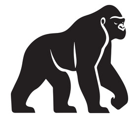 Cartoon gorilla silhouette icon, a minimal and gorilla vector silhouette