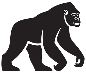 Obraz premium Cartoon gorilla silhouette icon, a minimal and gorilla vector silhouette