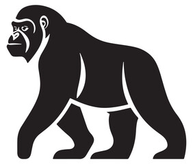 Cartoon gorilla silhouette icon, a minimal and gorilla vector silhouette