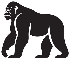 Obraz premium Cartoon gorilla silhouette icon, a minimal and gorilla vector silhouette