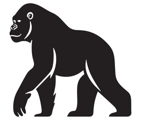 Obraz premium Cartoon gorilla silhouette icon, a minimal and gorilla vector silhouette