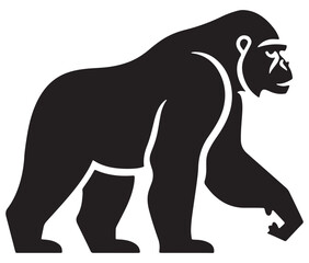 Obraz premium Cartoon gorilla silhouette icon, a minimal and gorilla vector silhouette