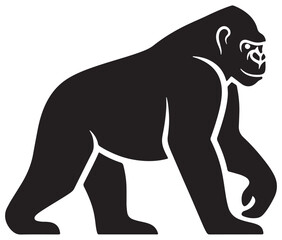 Obraz premium Cartoon gorilla silhouette icon, a minimal and gorilla vector silhouette