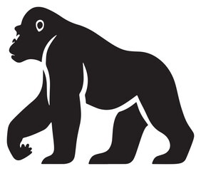 Cartoon gorilla silhouette icon, a minimal and gorilla vector silhouette